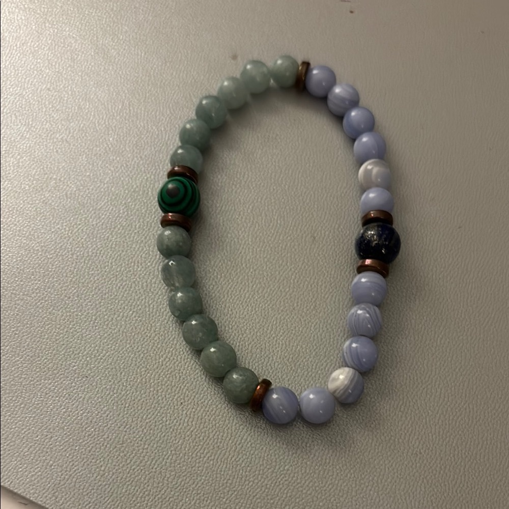 Elegant Beaded Bracelet in Green and Blue